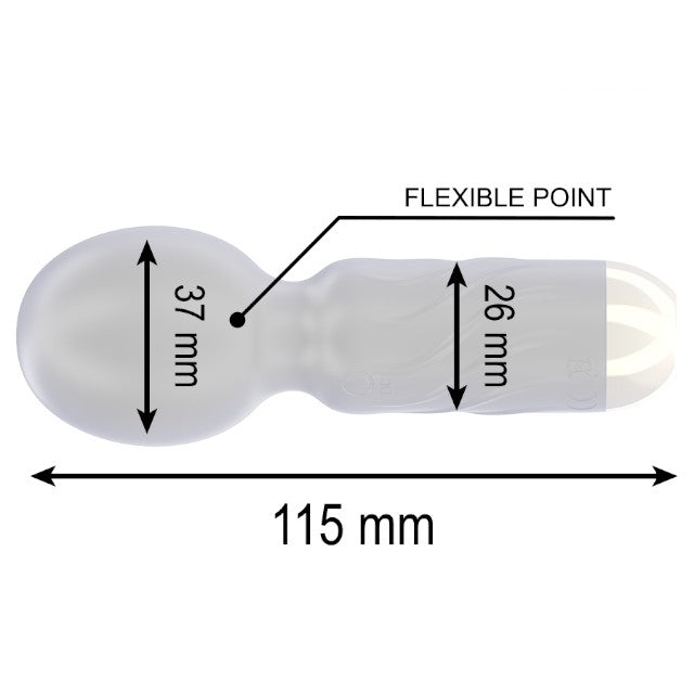 Aparat de masaj mini IBIZA Pocket Wand, 10 funcții de vibrație, lungime 11.5 cm, din silicon, rezistent la apă IPX5, negru