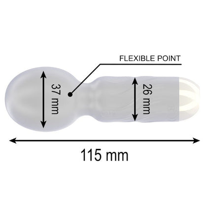 Aparat de masaj mini IBIZA Pocket Wand, 10 funcții de vibrație, lungime 11.5 cm, din silicon, rezistent la apă IPX5, negru