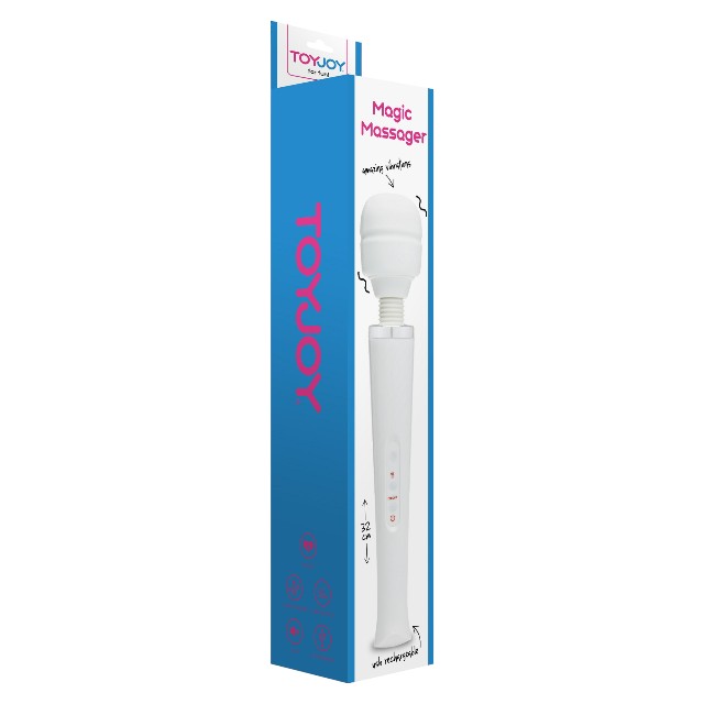 Aparat de masaj tip Hitachi TOYJOY Magic Massager, pentru corp și zone intime, 32 cm, alb