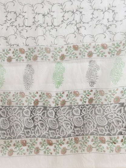 Indiehaat | Pure Kota Doria Blockprint Suit Black & White