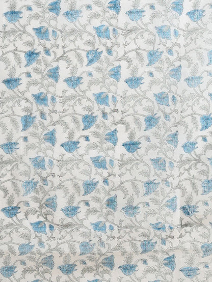 Indiehaat | Pure Kota Doria Blockprint Suit Blue