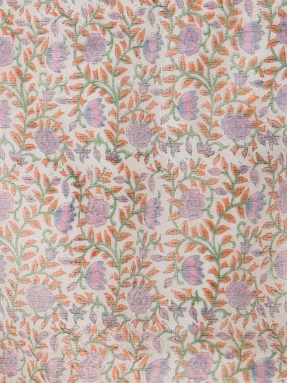 Indiehaat | Pure Kota Doria Blockprint Suit Purple