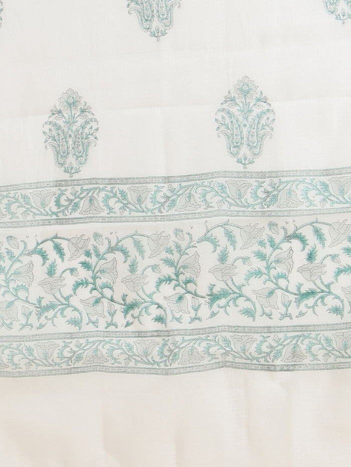 Indiehaat | Pure Kota Doria Blockprint Suit Blue