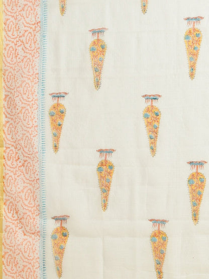 Indiehaat | Pure Kota Doria Blockprint Suit White