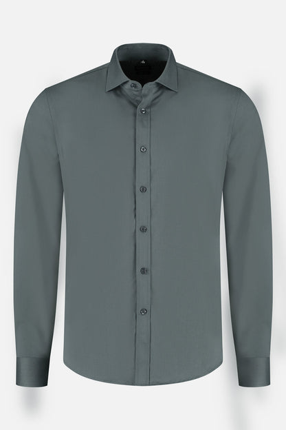 Bamboe twill green shirt, stylish and modern design, ideal for casual or formal occasions.