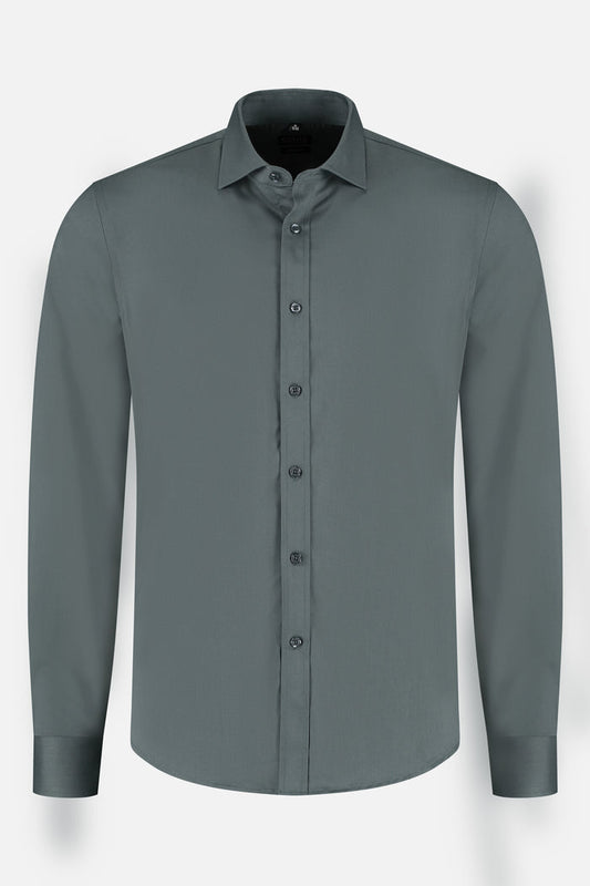 Bamboe twill green shirt, stylish and modern design, ideal for casual or formal occasions.