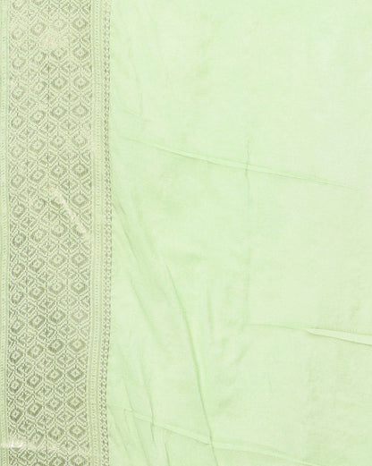 Indiehaat | Kota Silk Banarasi Border Hand Dyed Saree Green
