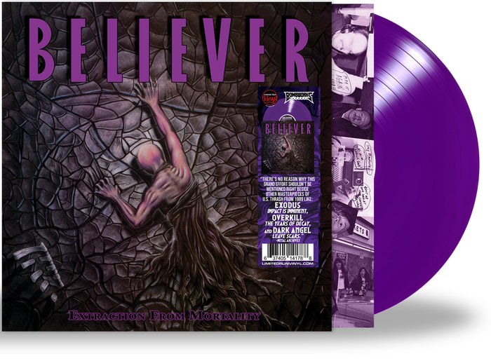 BELIEVER - EXTRACTION FROM MORTALITY (*NEW-ROYAL PURPLE VINYL, 2024, Bombworks) Only 300 - Remastered/1989 Thrash Metal