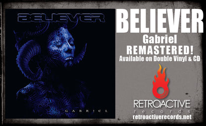 BELIEVER - GABRIEL (DOUBLE TRANSPARENT BLUE-BLOOD VINYL, Gatefold w Poster, 2021) w members from Evanescence/Living Sacrifice