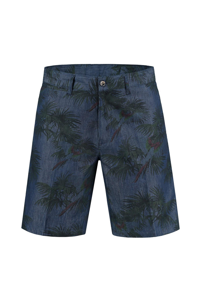 Bermuda denim print blauw