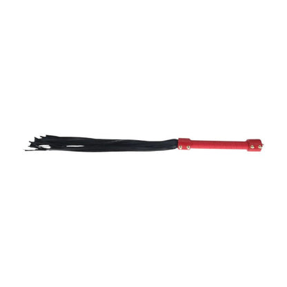 Bici OUCH! Flogger - Milan Collection, pentru jocuri erotice BDSM, din piele îmbinată, culoare roșu cu negru