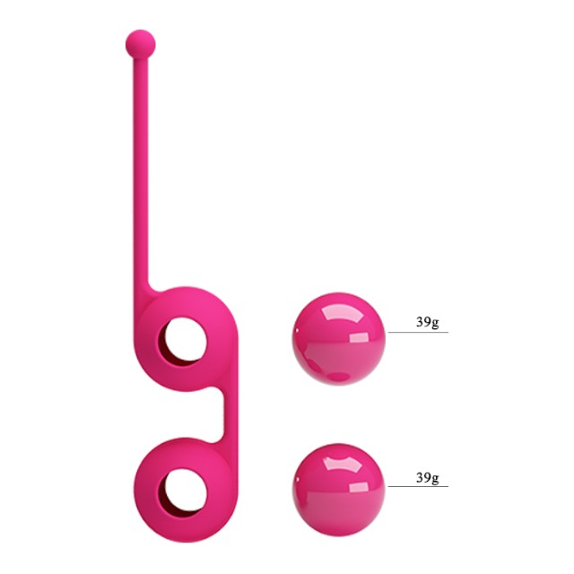 Bile kegel PRETTY LOVE Kegel Tighten Up III, acoperite cu silicon, pentru tonifierea mușchilor pelvieni, roz