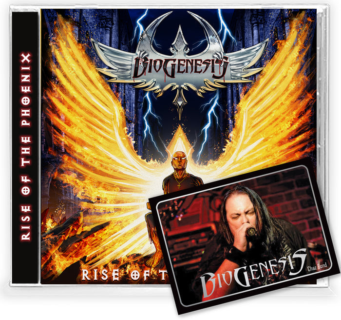 BIOGENESIS - RISE OF THE PHOENIX + Trading Card (*NEW-CD, 2021, Retroactive) Tiago + Chaz Bond (Jacob's Dream)