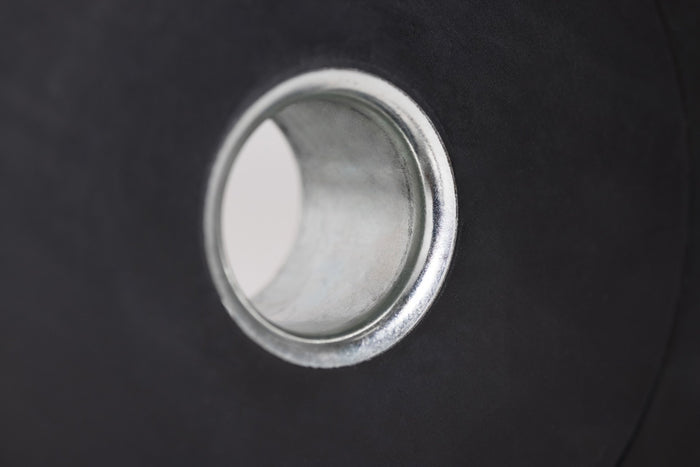 Close-up view of the steel insert which has hooks molded into the plate to provide greater durability than typical bumpers.