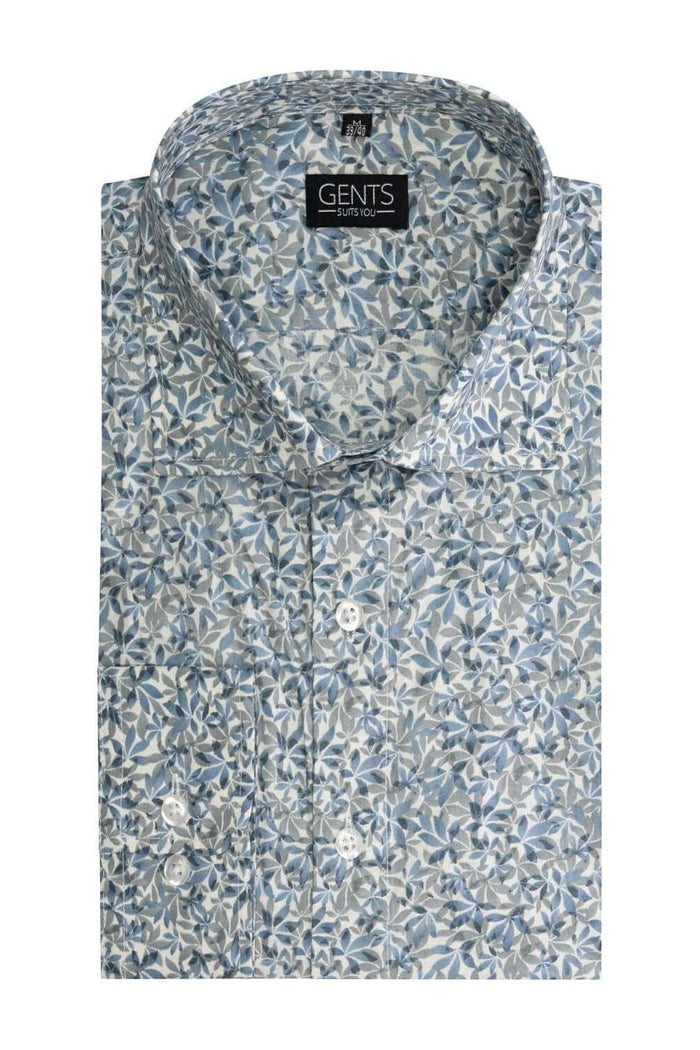 Bloemprint blauw-groen