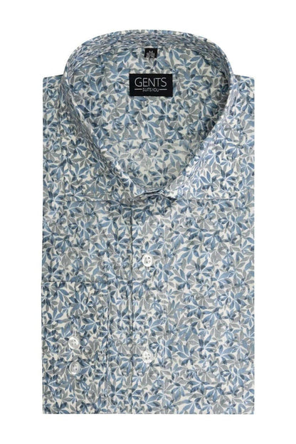 Bloemprint blauw-groen