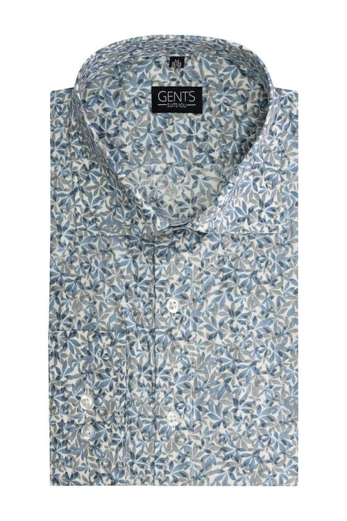 Bloemprint blauw-groen