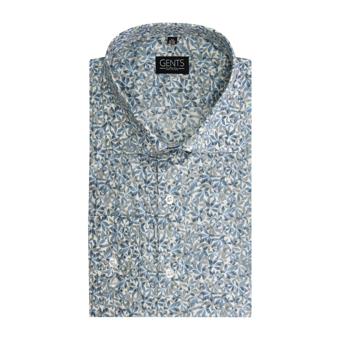 Bloemprint blauw-groen