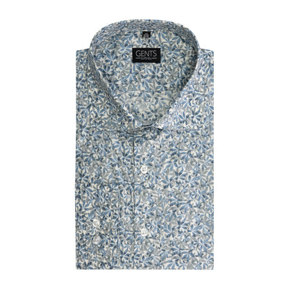 Bloemprint blauw-groen