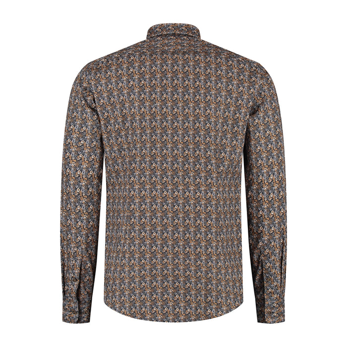 Bloemprint navy-bruin ML7