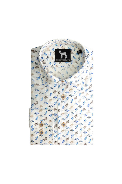 Blumfontain bloemprint blauw-bruin ML7