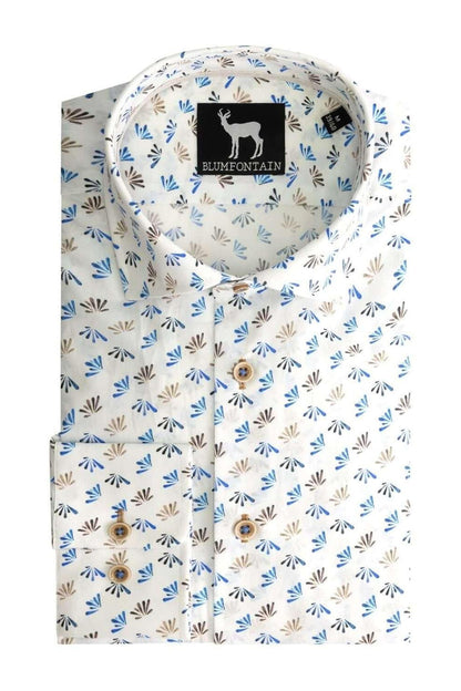 Blumfontain bloemprint blauw-bruin