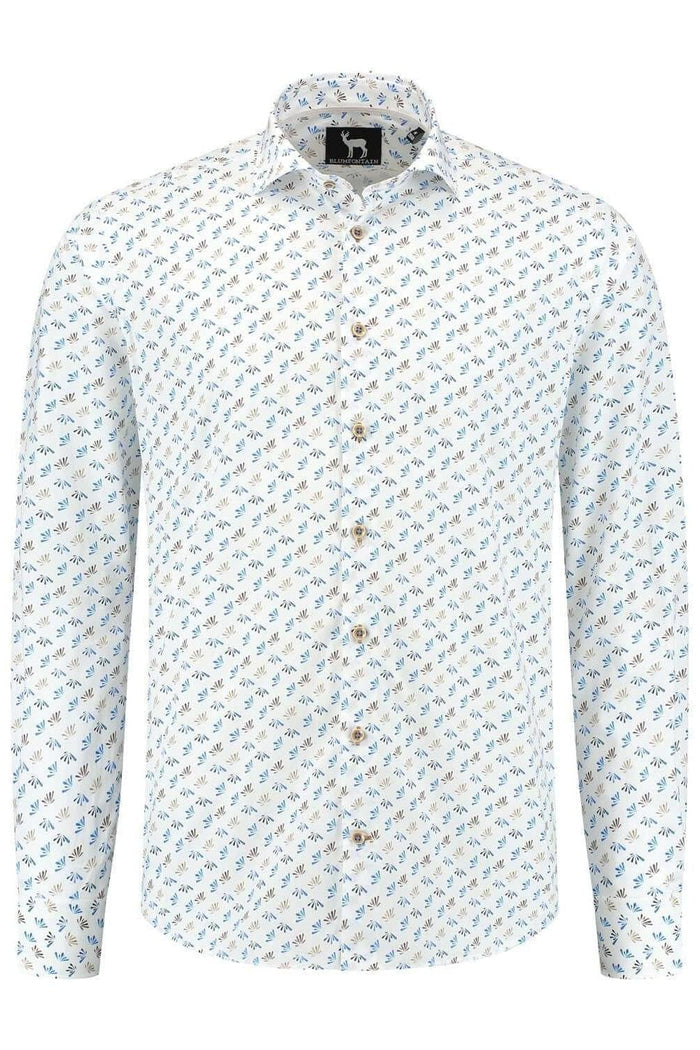 Blumfontain bloemprint blauw-bruin