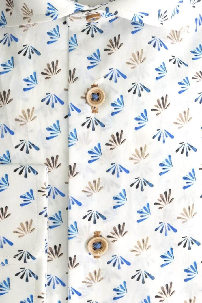 Blumfontain bloemprint blauw-bruin