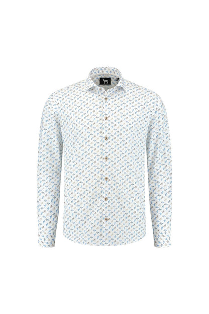 Blumfontain bloemprint blauw-bruin