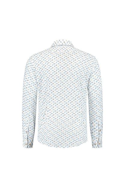 Blumfontain bloemprint blauw-bruin