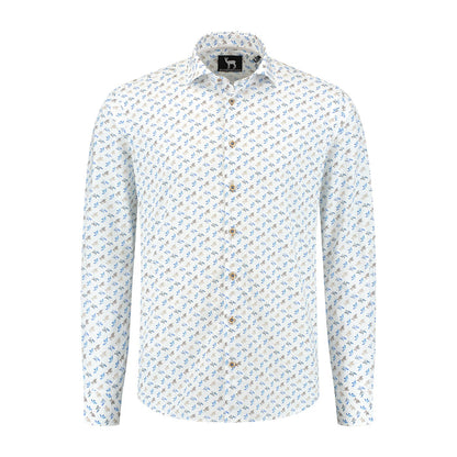 Blumfontain bloemprint blauw-bruin