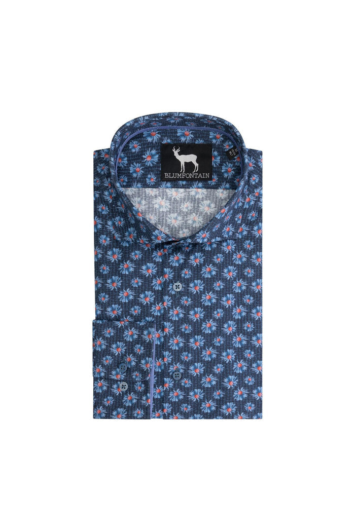Blumfontain bloemprint blauw M7