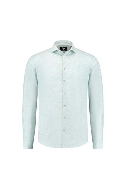 Blumfontain linnenprint uni groen-blauw
