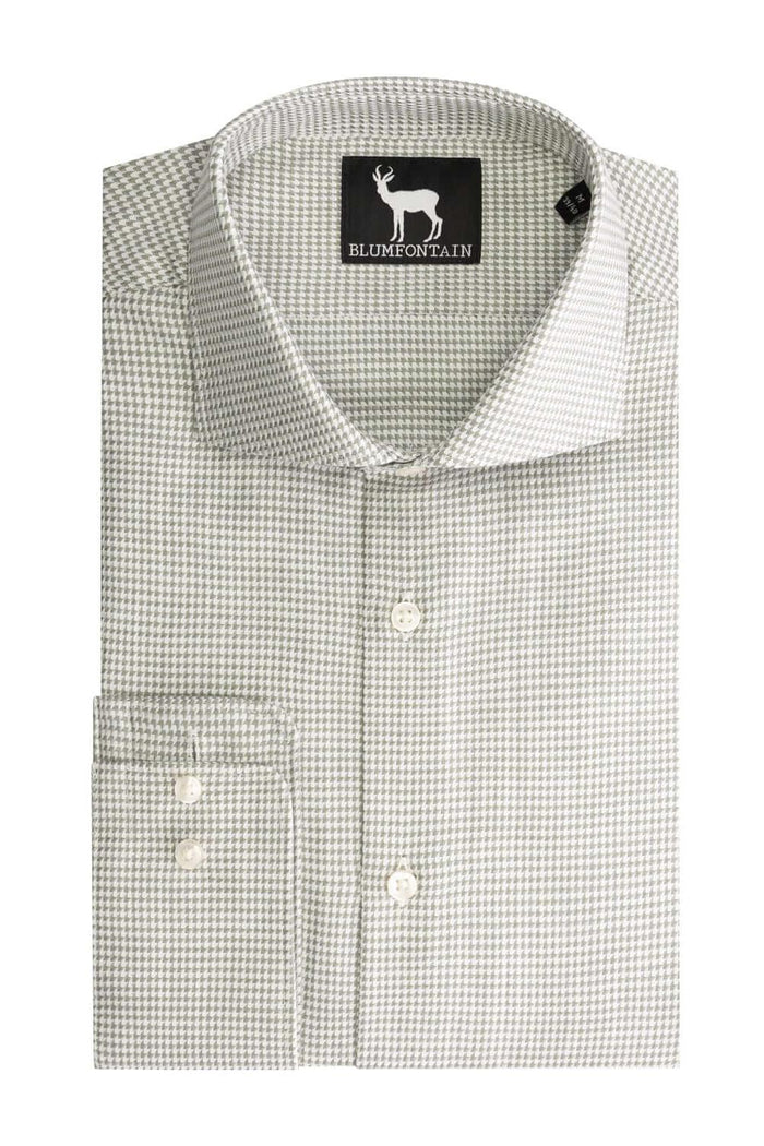 Blumfontain pijlpatroon groen ademend katoenen overhemd met groen pijlpatroon, perfect voor casual en formele gelegenheden.