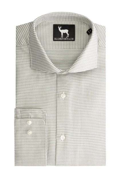 Blumfontain pijlpatroon groen ademend katoenen overhemd met groen pijlpatroon, perfect voor casual en formele gelegenheden.