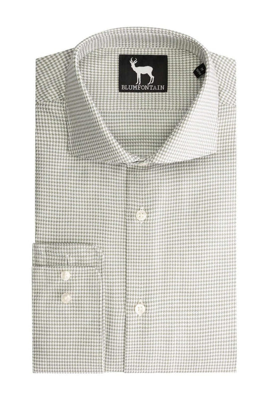 Blumfontain pijlpatroon groen ademend katoenen overhemd met groen pijlpatroon, perfect voor casual en formele gelegenheden.