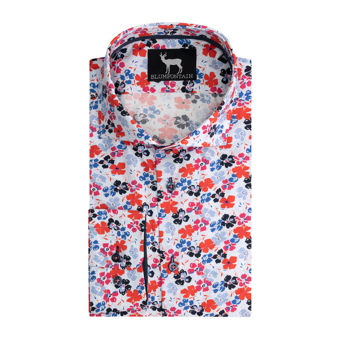 Blumfontain print bloem rood