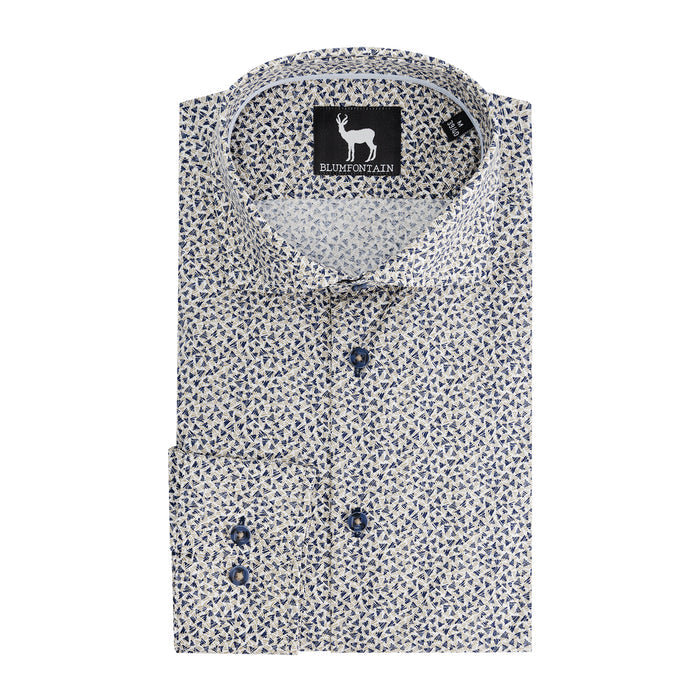 Blumfontain triangel print beige-navy