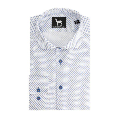 Blumfontain wieber print beige-blauw