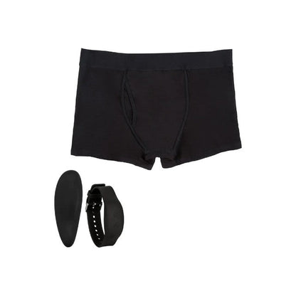 Boxeri cu vibrator CALEXOTICS Boxer Brief Set, control prin telecomandă tip ceas, 12 funcții de vibrație, culoare negru