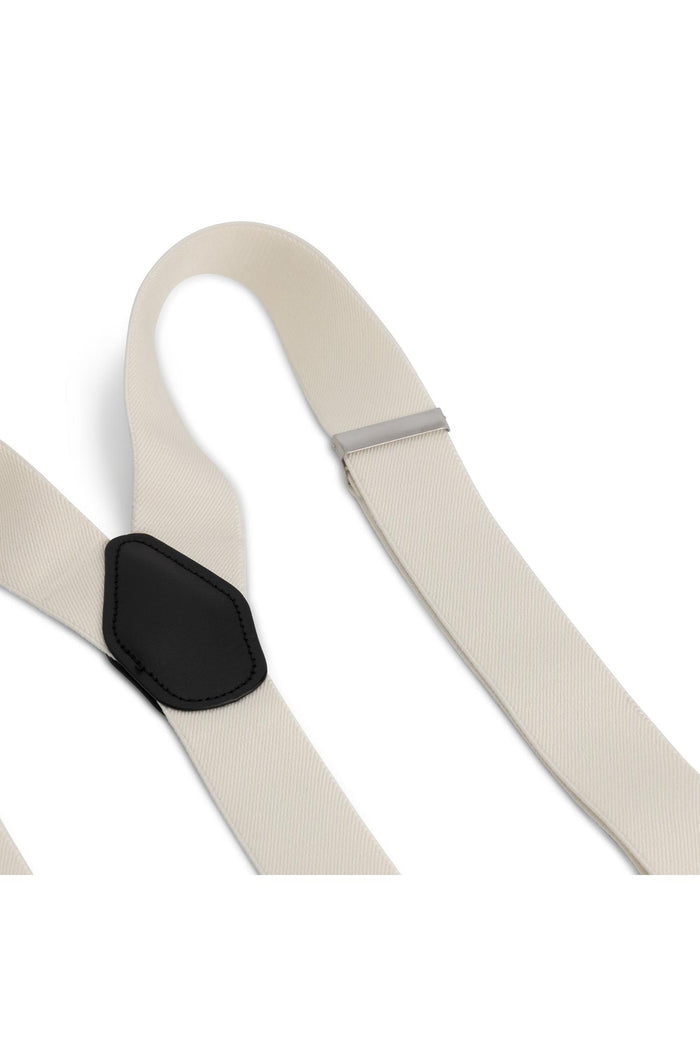 Bretels 35mm off-white met stevige clips en veelzijdige stijl, perfect voor elke outfit.