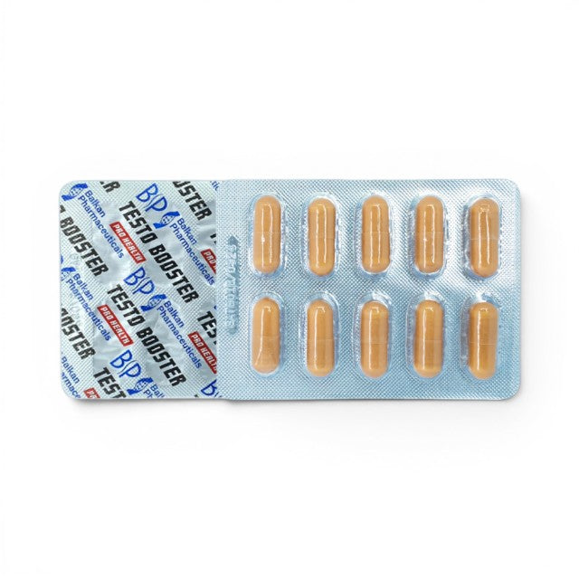 Capsule BALKAN PHARMACEUTICALS TestoBooster, pentru testosteron, potență, libido și creșterea mușchilor, 120 buc