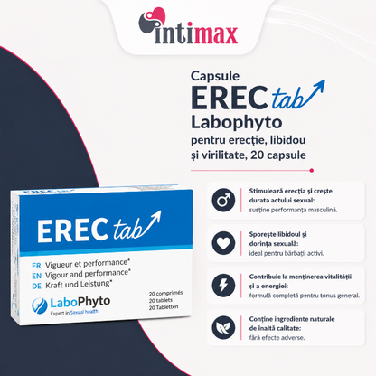 Capsule ErecTab, Labophyto, pentru erecție, libidou și virilitate, 20 capsule