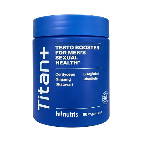 Capsule HI! NUTRIS Titan+ Testo Booster, pentru stimularea erecției, potență și libido, cu L-Arginină și Shatavari, 60 buc