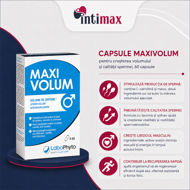 Capsule MAXIVOLUM, Labophyto, pentru cresterea volumului si calitatii spermei, 60 capsule