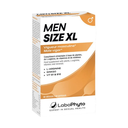 Capsule MENSIZE XL, Labophyto, pentru mărire penis în lungime și grosime și erecție puternică, 60 capsule