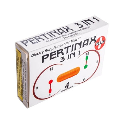 Capsule PERTINAX Plus 3 in 1, pentru erecții puternice și de durată, formulă naturală cu ginseng, 4 capsule