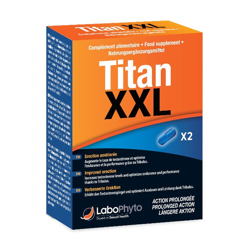 Capsule TITAN XXL, LaboPhyto, erecție puternică, stimulare libidou și dorință sexuală, 2 capsule