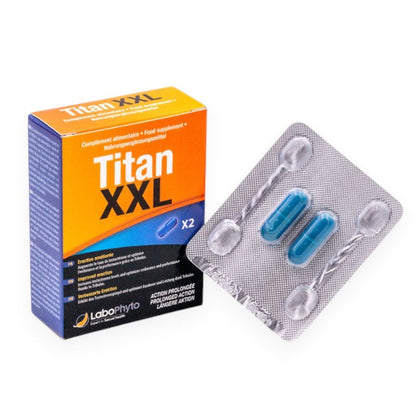 Capsule TITAN XXL, LaboPhyto, erecție puternică, stimulare libidou și dorință sexuală, 2 capsule
