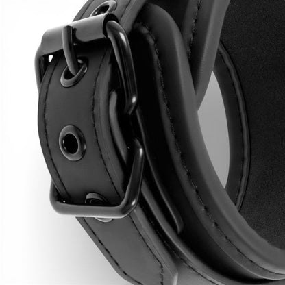 Cătușe FETISH SUBMISSIVE Noprene Lining Handcuffs, pentru jocuri erotice BDSM, din piele vegană, reglabile, culoare negru